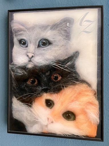 Drei Katzen nach original Wollbild